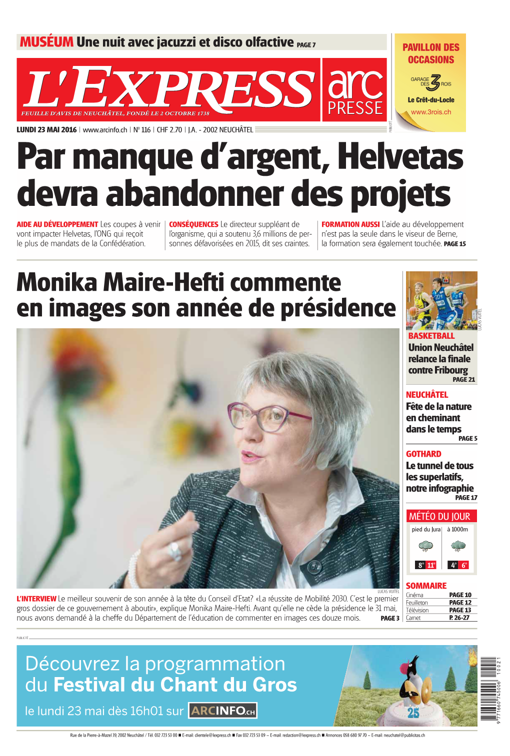 Monika Maire-Hefti Commente En Images Son Année De Présidence
