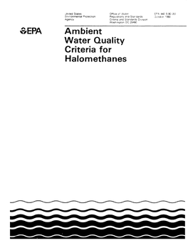 Ambient Water Quality Criteria for Halomethanes AMBIENT WATER QUALITY CRITERIA FOR