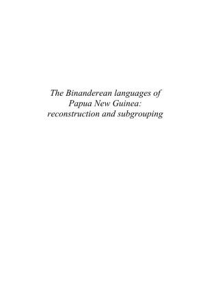 The Binanderean Languages of Papua New Guinea: Reconstruction and Subgrouping