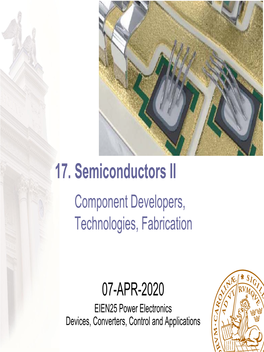 17. Semiconductors II Component Developers, Technologies, Fabrication