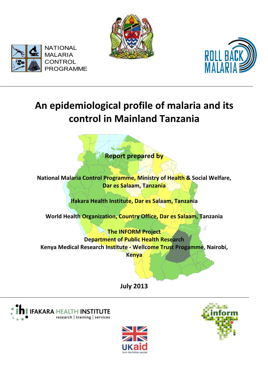 An Epidemiological Profile of Malaria and Its Control in Mainland Tanzania