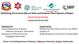 Mobilizing Occurrence Data of Alien and Endemic Plant Species of Nepal