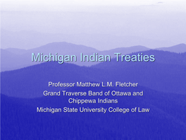 Michigan Indian Treaties