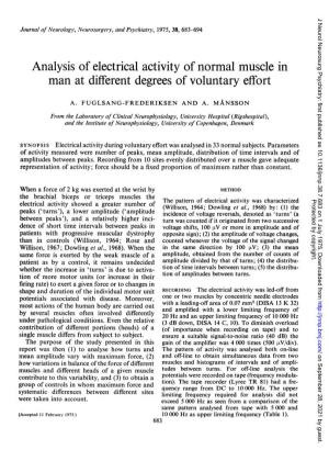 Analysis of Electrical Activity of Normal Muscle in Man at Different Degrees of Voluntary Effort
