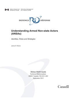 Understanding Armed Non-State Actors (Ansas)