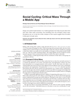 Social Cycling: Critical Mass Through a Mobile App