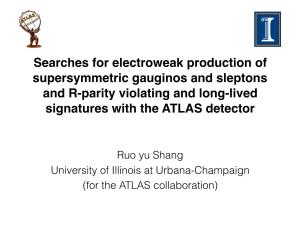 Searches for Electroweak Production of Supersymmetric Gauginos and Sleptons and R-Parity Violating and Long-Lived Signatures with the ATLAS Detector