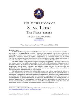 The Mineralogy of Star Trek: the Next Series
