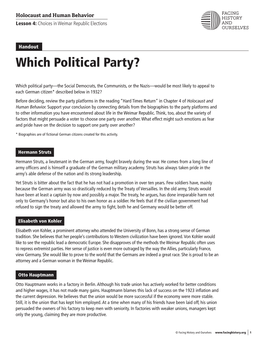 Which Political Party?