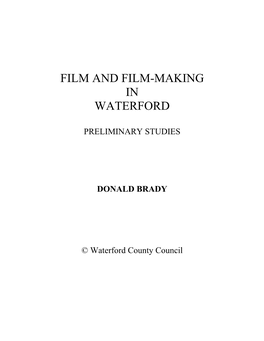 Film and Film-Making in Waterford