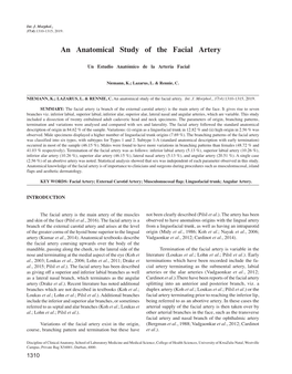 An Anatomical Study of the Facial Artery