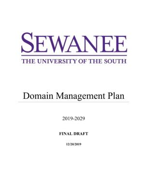 2019 Domain Management Plan