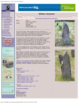 William Carpenter (1605 - 1659) - Find a Grave Memorial