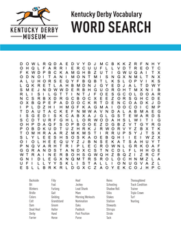 Download Derby Vocabulary Word Search