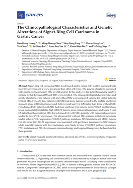 The Clinicopathological Characteristics and Genetic Alterations of Signet-Ring Cell Carcinoma in Gastric Cancer