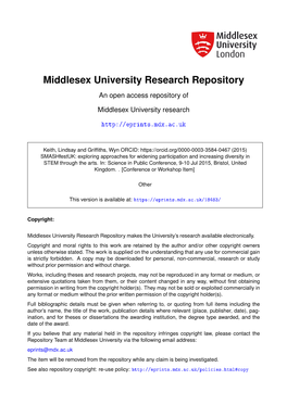 Middlesex University Research Repository an Open Access Repository Of