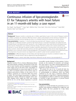 Continuous Infusion of Lipo-Prostaglandin E1 For