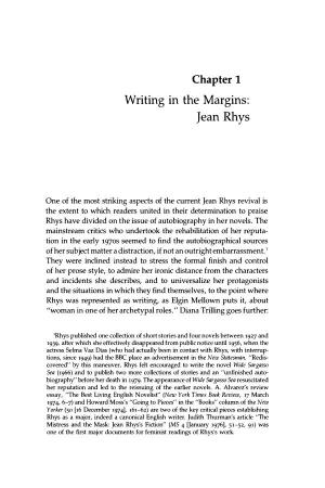 1 Writing in the Margins: Jean Rhys