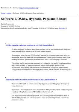 Dosbox, Hypnotix, Pogo and Editors