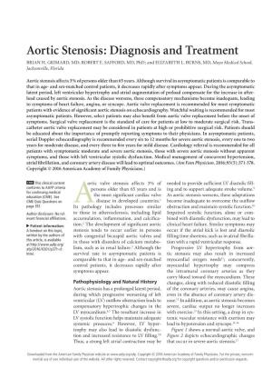Aortic Stenosis: Diagnosis and Treatment BRIAN H