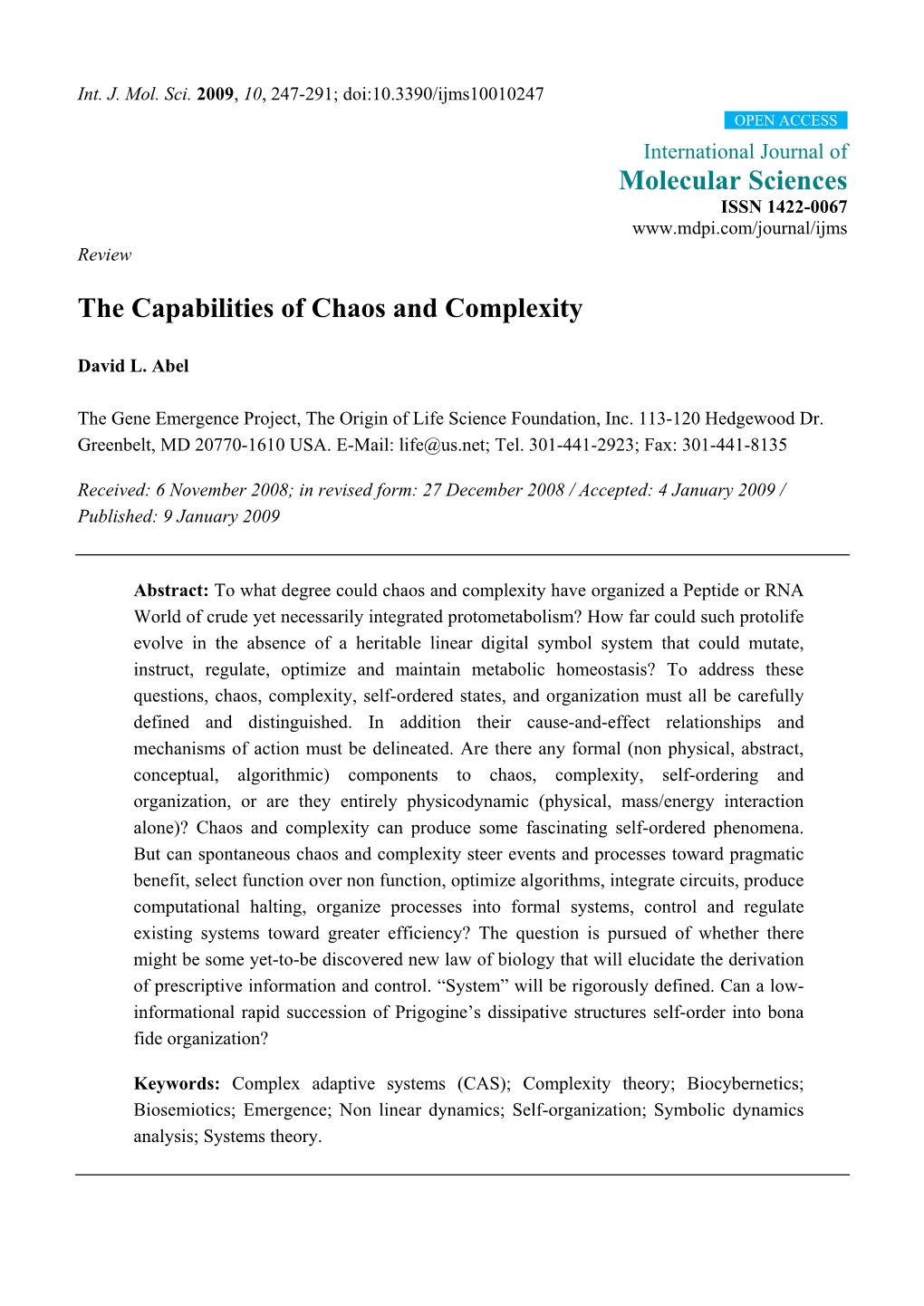 The Capabilities of Chaos and Complexity