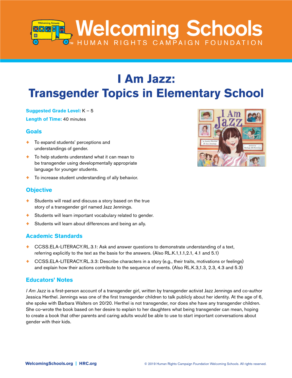 I Am Jazz: Transgender Topics in Elementary School