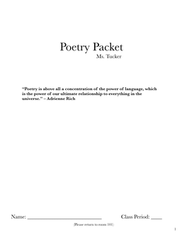 Poetry Unit 1(Tucker)(Student)