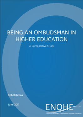 Being an Ombudsman in Higher Education 1 | a Comparative Study for the European Network of Ombudsmen in Higher Education