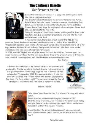 The Canberra Gazette Our Favourite Movies