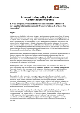 Internet Universality Indicators Consultation Response