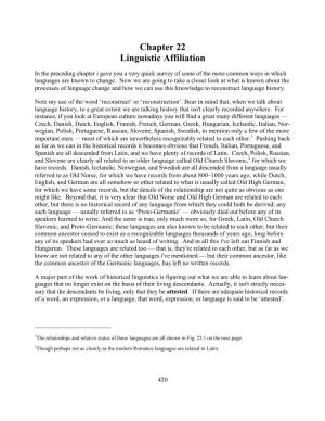 Chapter 22 Linguistic Affiliation
