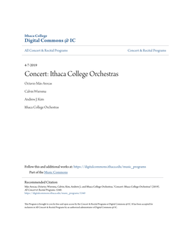 Concert & Recital Programs Concert & Recital Programs