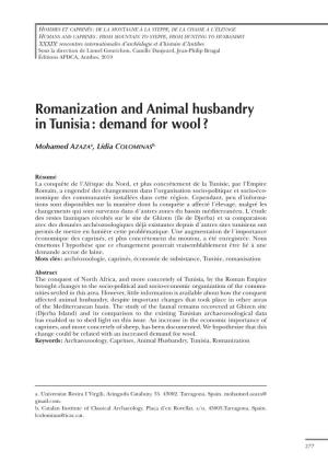 Romanization and Animal Husbandry in Tunisia : Demand for Wool ?