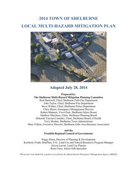 2014 Town of Shelburne Local Multi-Hazard Mitigation Plan
