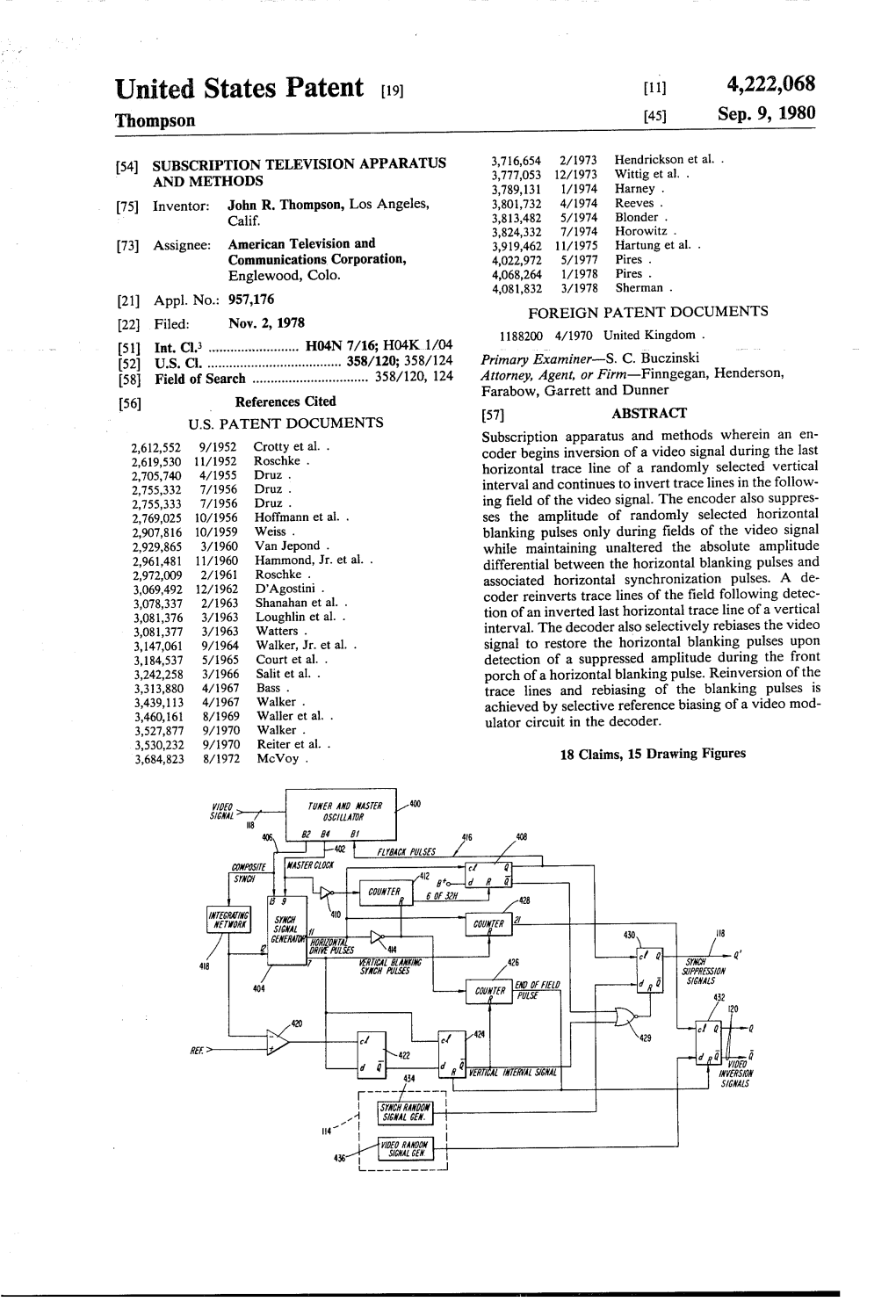 United States Patent (19) 11) 4,222,068 Thompson 45) Sep