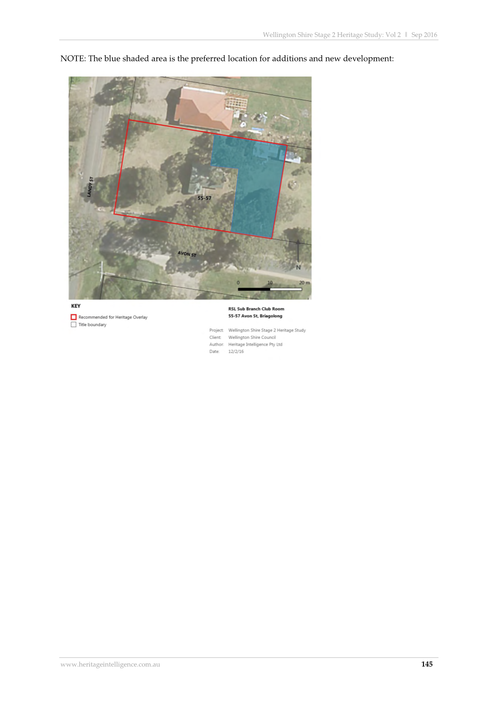 NOTE: the Blue Shaded Area Is the Preferred Location for Additions and New Development