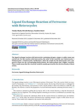 Ligand Exchange Reaction of Ferrocene with Heterocycles