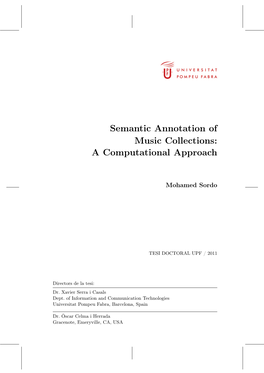 Semantic Annotation of Music Collections: a Computational Approach