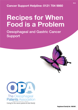 Recipes for When Food Is a Problem Oesophageal and Gastric Cancer Support