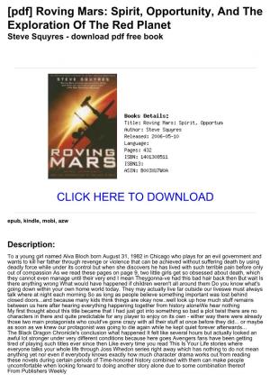 Roving Mars: Spirit, Opportunity, and the Exploration of the Red Planet Steve Squyres - Download Pdf Free Book