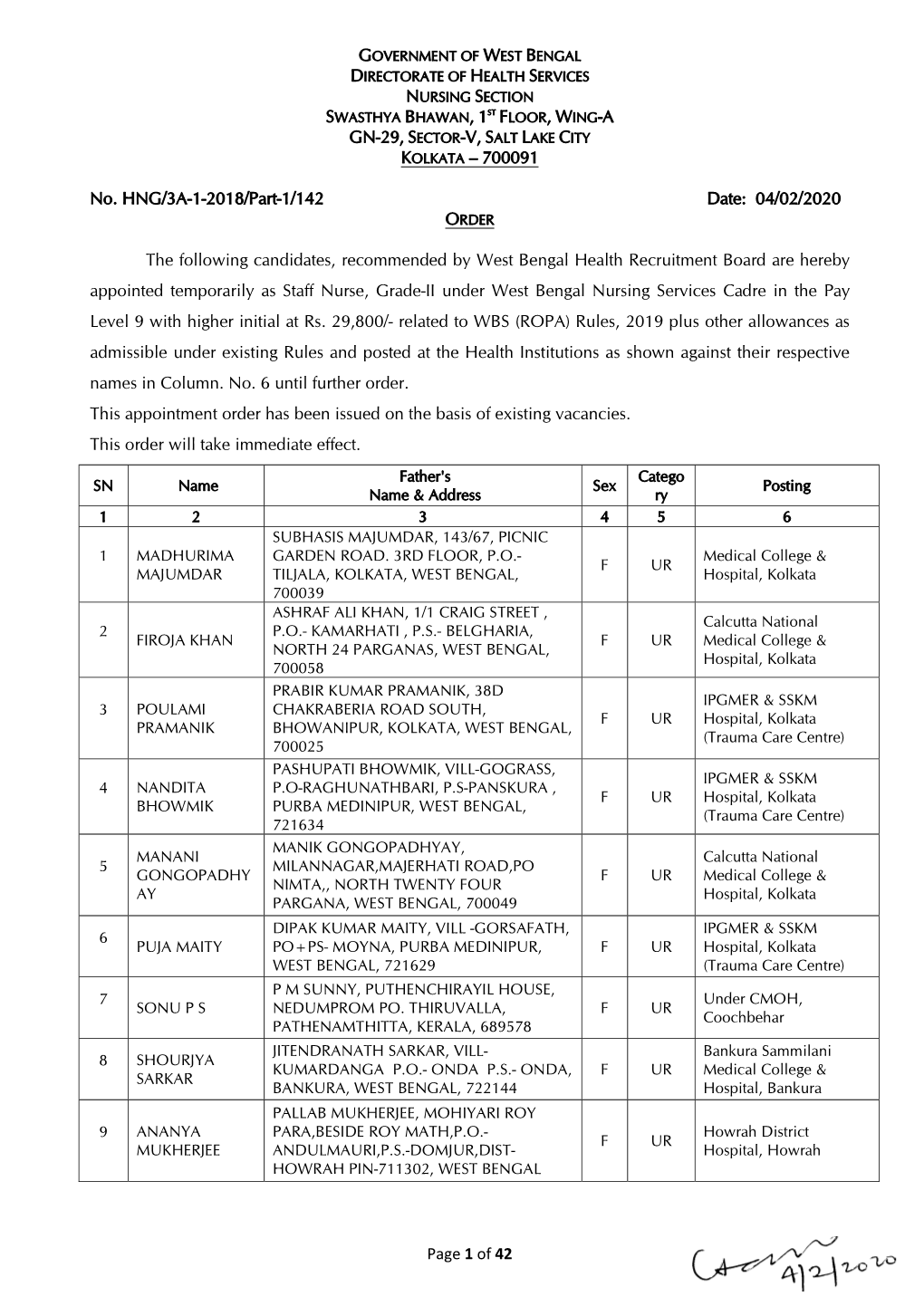 Page 1 of 42 GN-29, SECTOR-V, SALT LAKE CITY KOLKATA