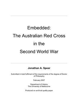 The Australian Red Cross in the Second World War
