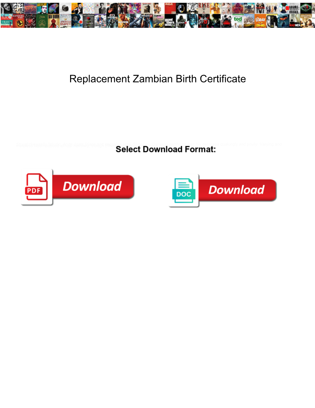 Replacement Zambian Birth Certificate