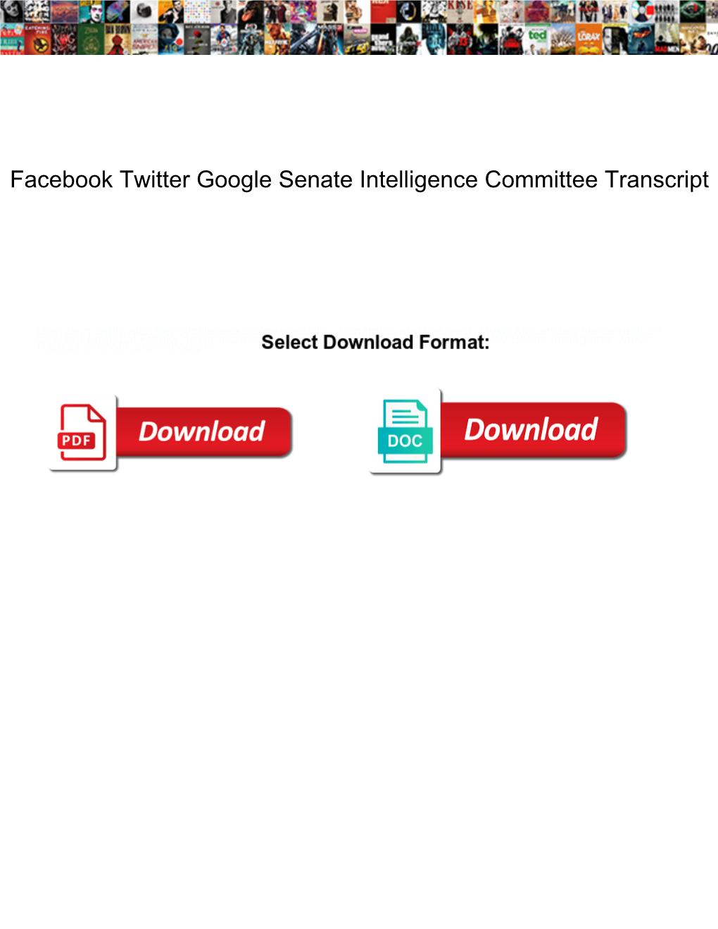 Facebook Twitter Google Senate Intelligence Committee Transcript