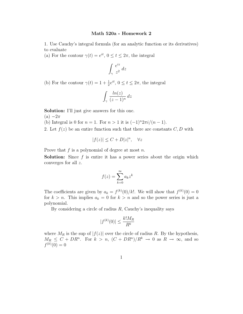 Math 520A - Homework 2