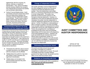 Audit Committees and Auditor Independence Brochure