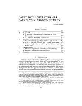 Lgbt Dating Apps, Data Privacy, and Data Security