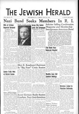 Nazi Bund' Seeks Members in R. I