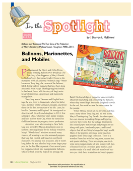 In the Spotlight: Balloons, Marionettes, and Mobiles