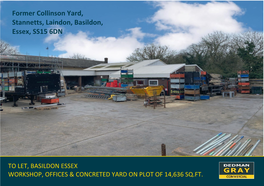 Former Collinson Yard, Stannetts, Laindon, Basildon, Essex, SS15 6DN